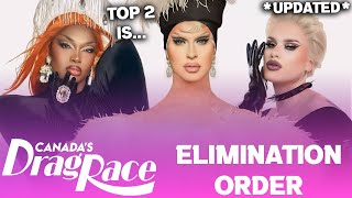 Canadas Drag Race S5 UPDATED Elimination Order amp Top 2  RuPauls Drag Race [upl. by Mcevoy]