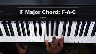 How to Play the F Major Chord on Piano [upl. by Munson]