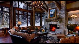 Cozy Winter Retreat Fireplace amp Blizzard Sounds for Relaxation  ASMR Cabin Ambience for Deep Sleep [upl. by Sarita]