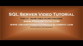 Inline table valued functions in sql server Part 31 [upl. by Eremahs463]