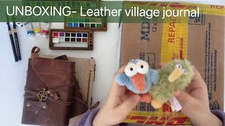 4【UNBOXING】Leather Village journal【2】｜watercolor journal VLOG [upl. by Esdnil]