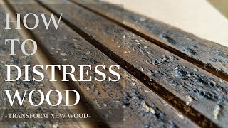 Weathered Wood Look how to distress wood and make it look old and antique [upl. by Lrac]