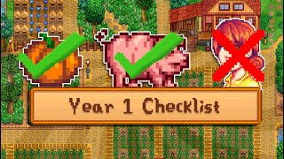 Year 1 Checklist  Stardew Valley [upl. by Liane939]