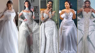 100 Stunning Wedding Dress Styles  Mermaid High neck long sleeve dresses Aline Ball Gowns [upl. by Gorski]