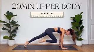 20MIN abs arms amp back pilates workout  DAY 67DAY PILATES CHALLENGE  no equipment  LIDIAVMERA [upl. by Epilihp]