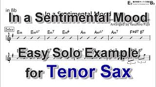 In a Sentimental Mood  Easy Solo Example for Tenor Sax [upl. by Conn]