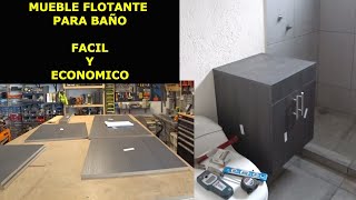 COMO HACER mueble flotante económico para baño fabricado con melamina [upl. by Netsrek]