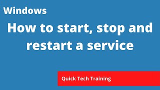 Windows 10  How to Start Stop and Restart a service [upl. by Edals672]