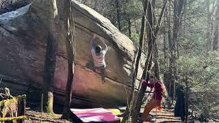 Hickory Creek Bouldering  Dirk Diggler V8 [upl. by Adlar485]