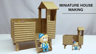 Cardboard Box Crafts  How to Make Your Own Miniature House [upl. by Airotnahs]