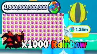 I Made 1 Trillion Rainbow Coins And Got 1000 Rainbow Hellish Axolotl  Pet Simulator X Roblox [upl. by Dnomhcir]