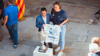 Recepció als clubs catalans participants de l’Eurolliga femenina de waterpolo 050624 [upl. by Windy]