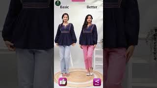 Basic VS Better Fashion‌।। Style design 2024 shorts fashionstyle fashionhacks fashiontrends [upl. by Notseh]