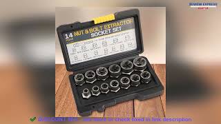 ✔️14 Pieces Impact Bolt amp Nut Remover Set CrMo Steel Bolt Extractor Too [upl. by Afra504]