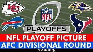 NFL Playoff Picture Schedule Bracket Matchups DatesTimes For 2024 Divisional Round  AFC [upl. by Eeryt]