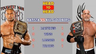 Batista VS Bill Goldberg  Bill Goldberg VS Batista  Wrestler wrestling statistics comparison video [upl. by Lili]