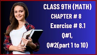 Class 9 Math Chap8  Linear Graphs And Their Application  Exercise81  Q1 Q2  Part 1 to 10 [upl. by Grogan486]