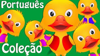 Cinco Patinhos Five Little Ducks  Canções infantis em português  ChuChuTV Coleção [upl. by Yhotmit]