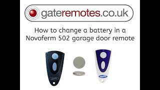 How to change the battery in a Novoferm 502 garage door remote [upl. by Sheley476]