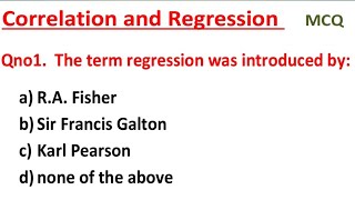 Correlation and Regression MCQ Statistic MCQ series [upl. by Namyaw]