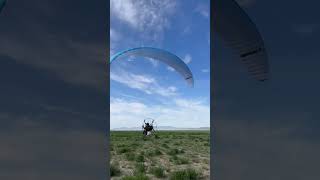 Paramotor trike launch through tall bushes [upl. by Adaner]