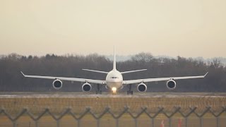 Etihad Airways Airbus A340642 Flight EY6 departure from Munich to Abu Dhabi A6EHH [upl. by Honan]