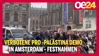 Verbotene Pro Palästina Demo in Amsterdam  Festnahmen [upl. by Endys]