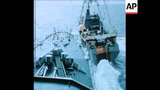 SYND 12 3 76 ICELANDIC GUNBOAT COLLIDES WITH BRITISH FRIGATE [upl. by Nylednarb]