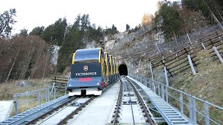 Standseilbahn 643002 neue Stoosbahn Bergfahrt 2020 Stoos  Funicular Mount Stoos Switzerland [upl. by Argent817]