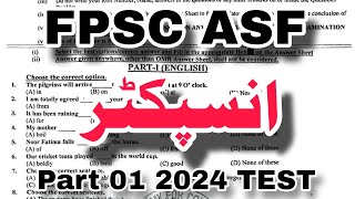 FPSC ASF Inspector paper today mcqs Part 01  English grammar  General Knowledge  04 august 2024 [upl. by Redd]