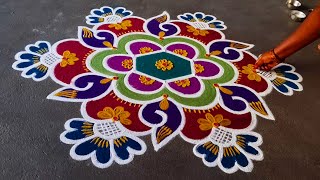 3×2 beautiful rangoli simple design 🙏❤️❤️❤️❤️ [upl. by Oruntha]