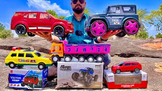 Unboxing Mahindra THAR 4X4 Tata Dump Truck Racing Car MonsterCar  Die Cast Real Model Tractor [upl. by Nedap969]