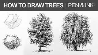 How to Draw Trees with Pen and Ink [upl. by Nahtonoj]