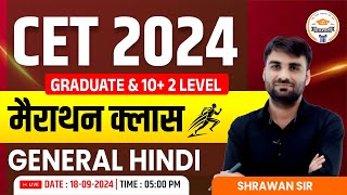 Rajasthan CET General Hindi Marathon Class  CET 12th level  Graduation Level [upl. by Nanine]