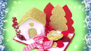 Casette di natale fai da te segnaposto natalizi feltro creazioni tutorial per decoricentrotavola [upl. by Kcirddec]