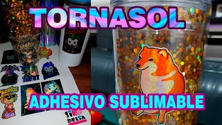 vinil adhesivo tornasol sublimable aprende hacer stickers con acabado tornasol [upl. by Yanrahs]