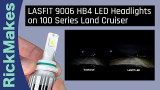 LASFIT 9006 HB4 LED Headlights on 100 Series Land Cruiser [upl. by Nolrev42]