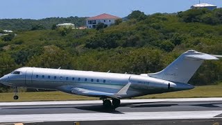 Vista Jet Bombardier Global 6000 departure from Antigua [upl. by Barabas358]