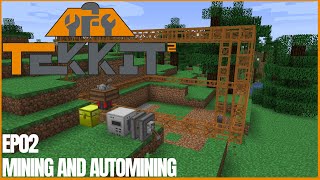 Tekkit 2  Ep02  Mining and Automining [upl. by Nnyrat]