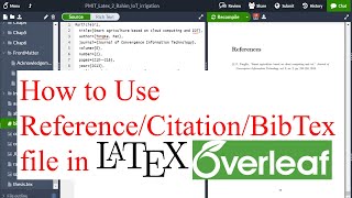 How to Use Reference Citation and BibTex in LaTex Overleaf ShareLatex  Tajim [upl. by Robena]