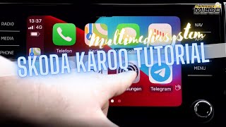 Skoda Karoq Sportline 2021  Tutorial  Navi einstellen  Handy verbinden  Apple Car Play  dcptut [upl. by Assiran341]