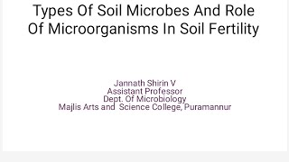 Types of Soil Microbes amp Role of Microorganisms in Soil Fertility [upl. by Aivirt553]