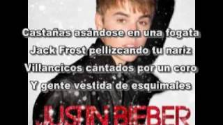 Justin Bieber christmas song Chestnuts Roasting On An Open Fire en español [upl. by Barcroft]