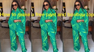 How to cut and sew a trouser with boubou top that has kimono neckline [upl. by Miguel781]