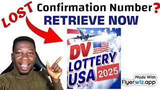 How to recover lost confirmation number for DV Lottery [upl. by Adnaluy]