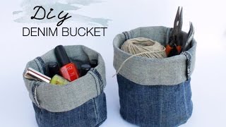 DIY Upcycled Denim Bucket [upl. by Braynard]