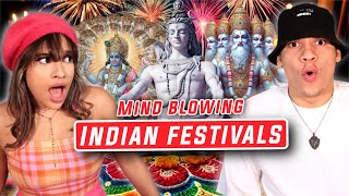 Latinos react to Indian Festivals amp celebrations for the first time [upl. by Erdnuaed]