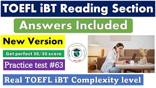 2024 TOEFL iBT new Reading Test 63  Answers Included [upl. by Meekah715]