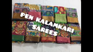 Exclusive Pen Kalamkari Sarees Natural Hand Painting SareesBest Kalamkari Sarees at Pedana Sarees [upl. by Gati821]