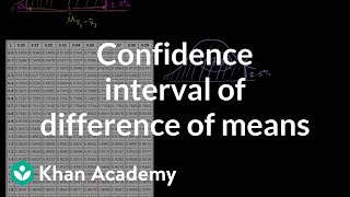 Confidence interval of difference of means  Probability and Statistics  Khan Academy [upl. by Akkimat]